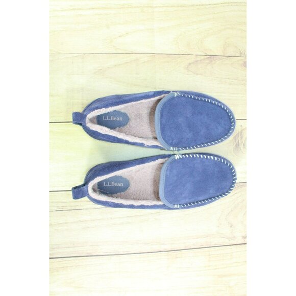 LL Bean Purple Suede Slip-On Fleece Lined Mountain Moccasin Slippers Size 10 M - Picture 7 of 9
